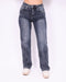 dark blue straight leg stretch jeans