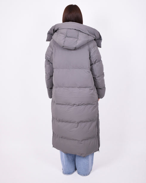 maxi puffer coat grey