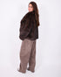 faux fur coat brown