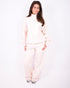 Wide leg jogger cream