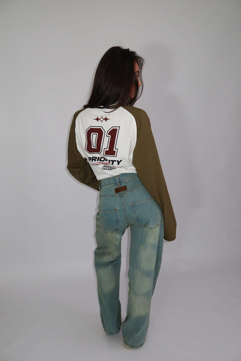 Priority focus Cropped longsleeve khaki