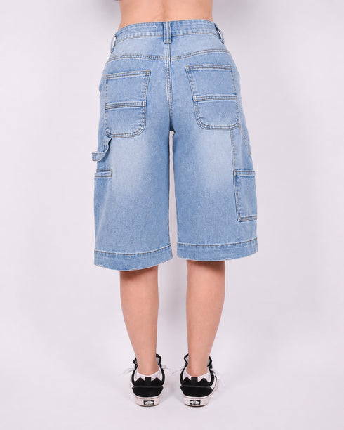 carpenter stretch jort blue