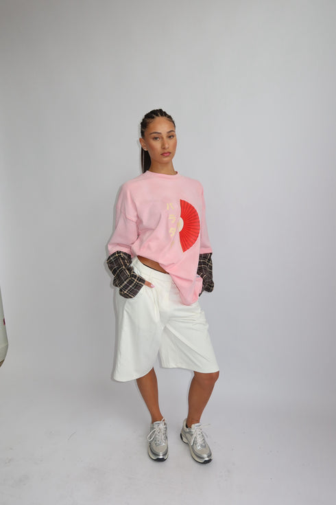 priority x Tokyo checked longsleeve pink