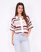 Crochet polo top multi