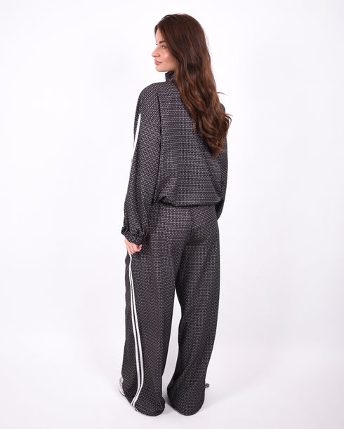 Checkered tracksuit black