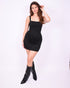 Corset draped dress Black