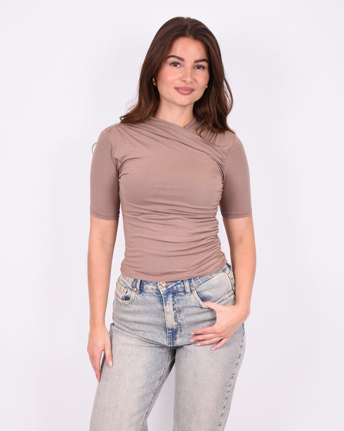 ivy cross top taupe