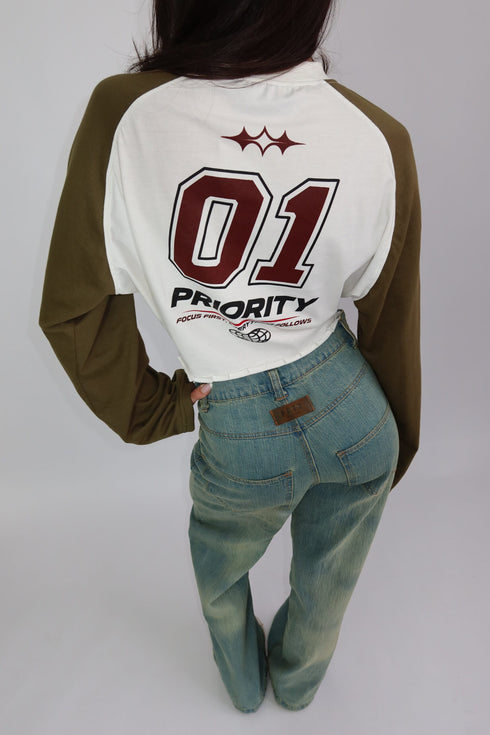 Priority focus Cropped longsleeve khaki
