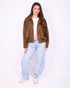 Suède bomber jacket camel