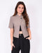 button split blazer taupe