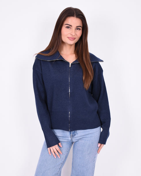 Zip Cardigan navy