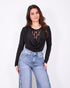 Lace draped body black