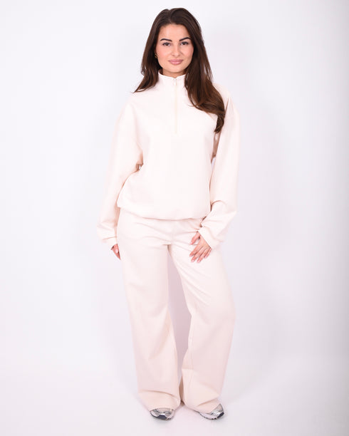 Wide leg jogger cream