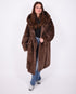 maxi faux fur coat brown