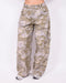 Camo cargo pants light washed