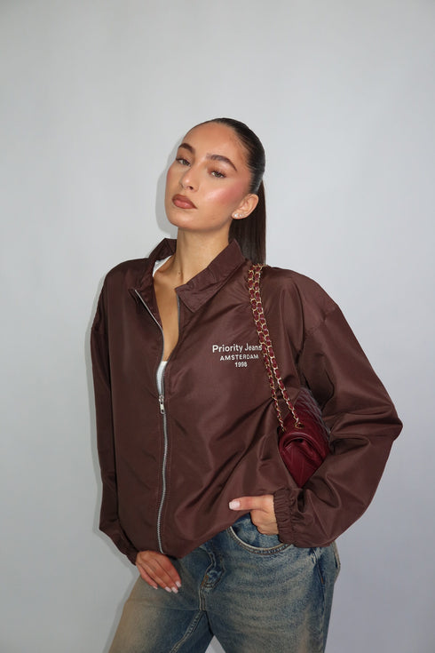 priority jeans windjacket brown