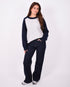Raglan knit sweater navy
