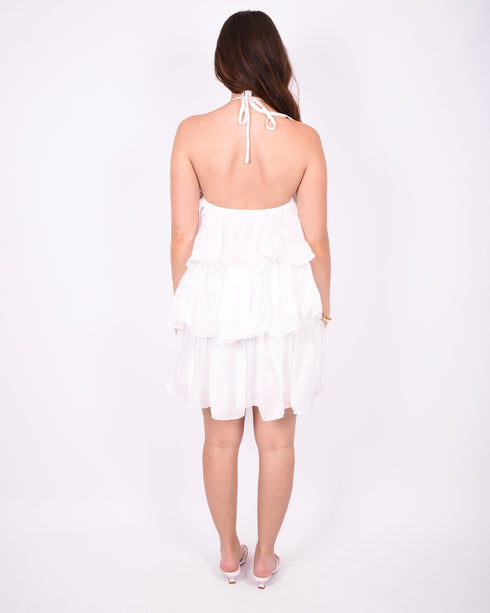 ruffle dress white