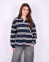 striped polo sweater navy