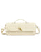 Gevlochten pu clutch crème