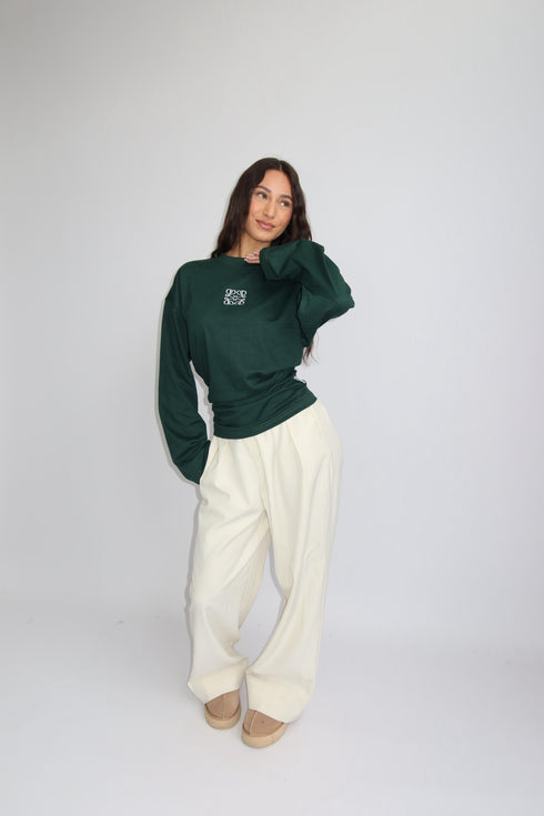 priority monogram snatched longsleeve green