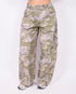 Camo cargo pants light washed