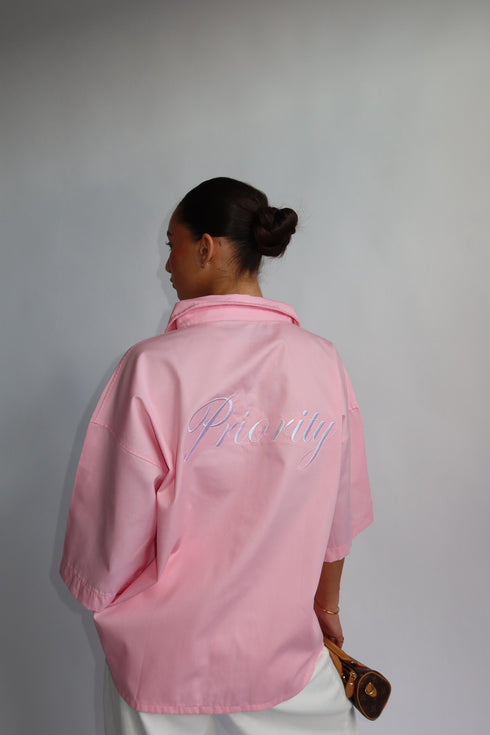Priority boxy fit blouse pink