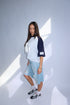 priority baseball tee grey/navy