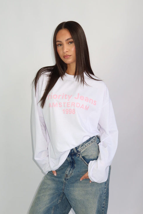 priority amsterdam longsleeve white/pink