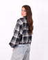 checkered flannel jacket blue