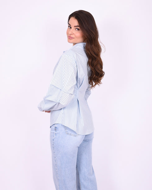 lois blouse striped blue