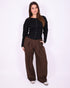 Pleated pantalon Brown