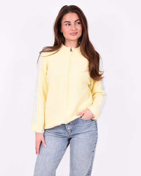 striped knit vest yellow