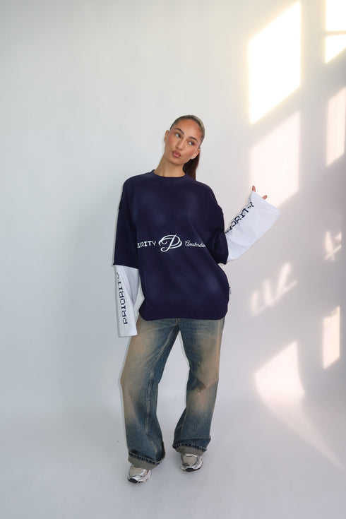 Priority prints longsleeve navy