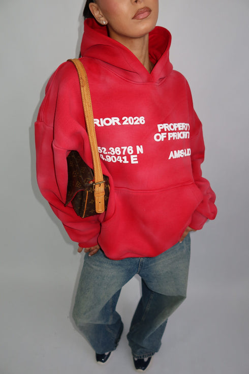 priority AMS-LDN hoodie red