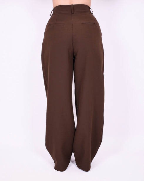Pleated pantalon Brown