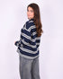 striped polo sweater navy