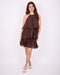 ruffle dress brown