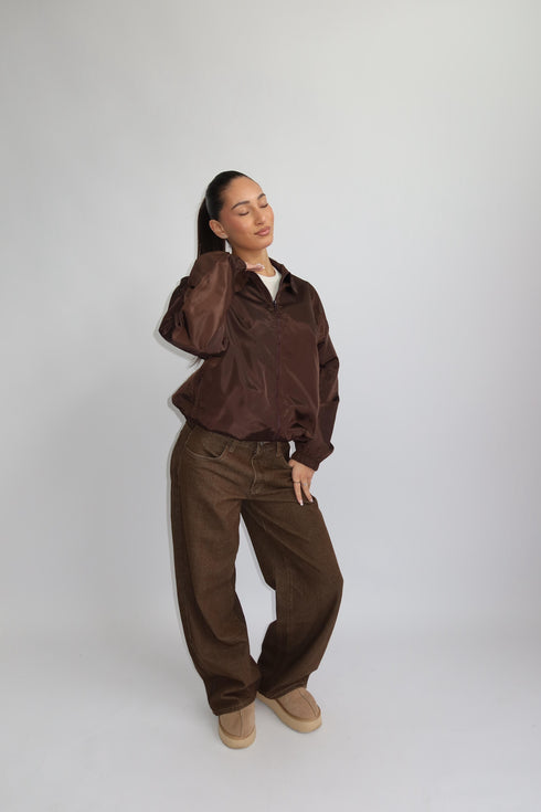 priority work from home windjacket brown