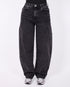 dark grey barrel cargo stretch jeans