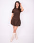 Balloon dress brown