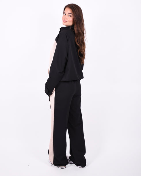 Avery contrast tracksuit black