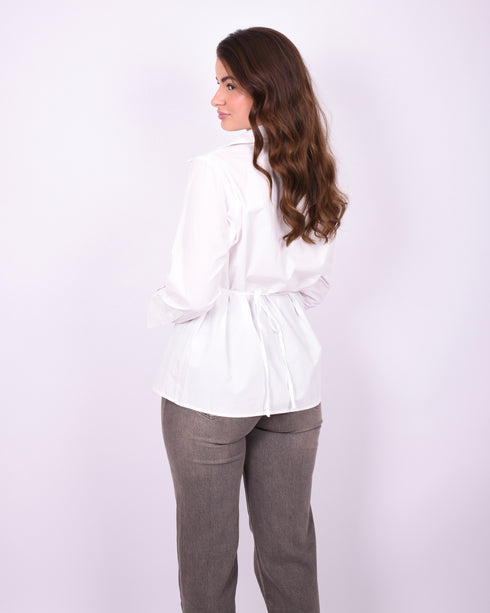 Tie back blouse white