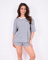 Striped Crochet set blue