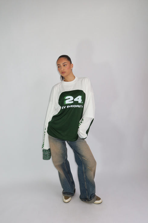Priority paneled longsleeve green