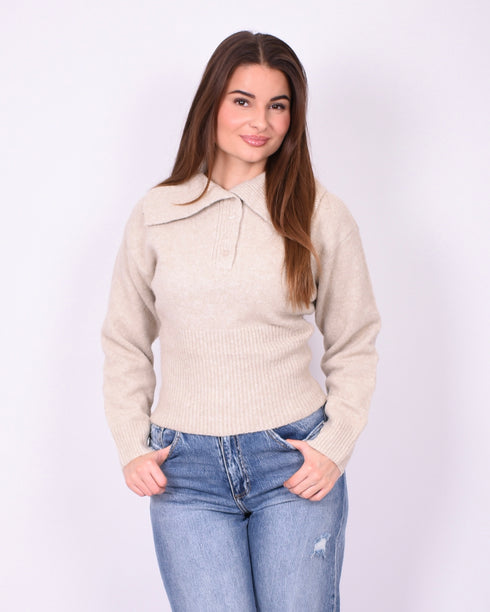 Snatch polo knit beige