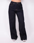 wide leg stretch jeans dark blue