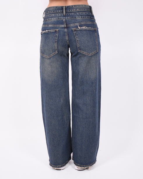 Double waist stretch jeans vintage blue