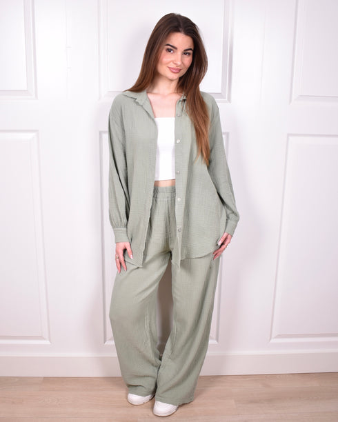 Cotton two piece green