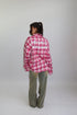 priority checkered rhinestone blouse pink